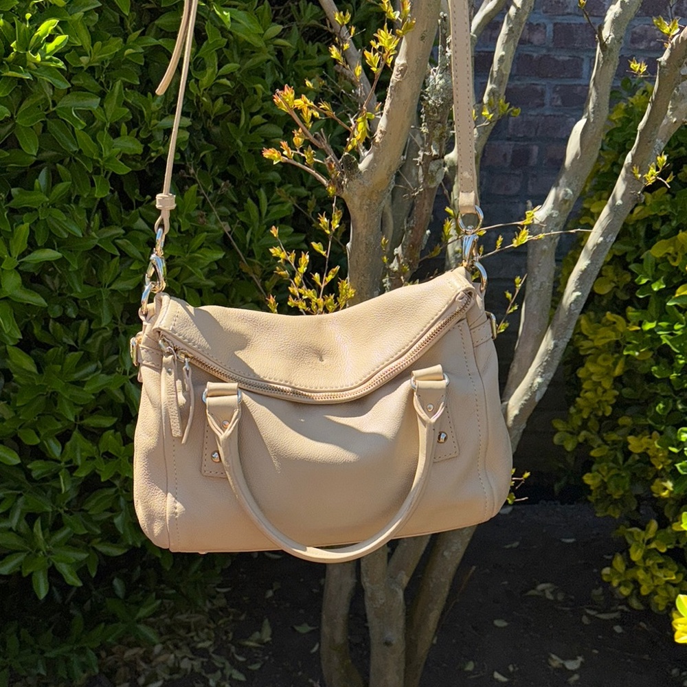 Kate Spade Tan Leather Shoulder Bag withHandles Classic Design